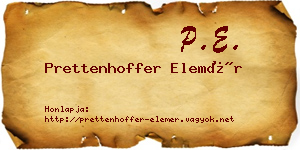 Prettenhoffer Elemér névjegykártya